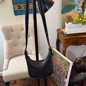 Coach Black Leather Crossbody Hobo Bag